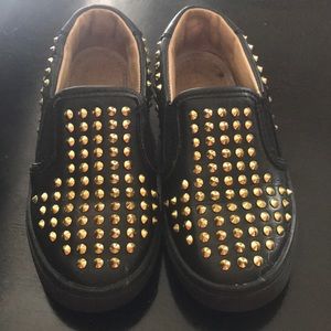 Black shoes with gold studs
